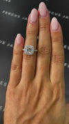 2 Carat Lab-Grown Halo Engagement Ring - Princess Diamond