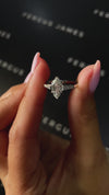 1 Carat Lab-Grown Trilogy Engagement Ring - Marquise Diamond