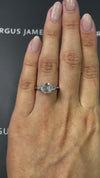 2 Carat Lab-Grown Trilogy Engagement Ring - Asscher Diamond in 18k White Gold Setting