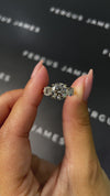 2 Carat Natural Trilogy Engagement Ring - Round Diamond