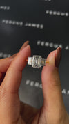 2 Carat Natural Trilogy Engagement Ring - Emerald Diamond