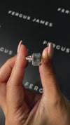 4 Carat Natural Diamond Band Engagement Ring - Emerald Diamond