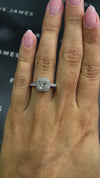 1 Carat Natural Halo Engagement Ring - Princess Diamond