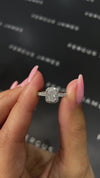 0.5 Carat Lab-Grown Halo Engagement Ring - Radiant Diamond in 18k White Gold Setting