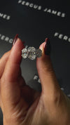 2.5 Carat Natural Trilogy Engagement Ring - Oval Diamond