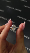 2 Carat Natural Diamond Band Engagement Ring - Oval Diamond