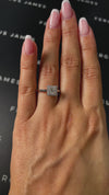 1 Carat Lab-Grown Halo Engagement Ring - Princess Diamond