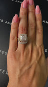 3 Carat Lab-Grown Halo Engagement Ring - Cushion Diamond