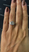2 Carat Natural Trilogy Engagement Ring - Emerald Diamond