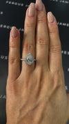 2 Carat Natural Halo Engagement Ring - Pear Diamond in 18k White Gold Setting