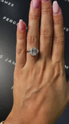 2.5 Carat Lab-Grown Trilogy Engagement Ring - Emerald Diamond