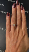 1 Carat Natural Diamond Band Engagement Ring - Oval Diamond