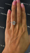 3.5 Carat Lab-Grown Diamond Band Engagement Ring - Oval Diamond in 18k White Gold Setting