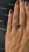 2 Carat Lab-Grown Trilogy Engagement Ring - Cushion Diamond