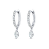 Marquise Natural Diamond Drop Earrings White Gold