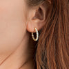 Inside Out Natural Diamond Hoop Earrings Yellow Gold