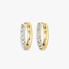 Small Natural Diamond Huggie Earrings Yellow Gold