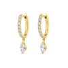 Marquise Natural Diamond Drop Earrings Yellow Gold