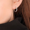 Large Natural Diamond Huggie Earrings White Gold