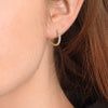 Large Natural Diamond Huggie Earrings Yellow Gold