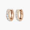 Channel Set Natural Diamond Huggie Earrings Rose Gold