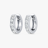 Channel Set Natural Diamond Huggie Earrings White Gold