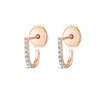 Petite Natural Diamond Huggie Curl Earrings Rose Gold