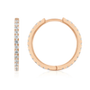 Medium Natural Diamond Hoop Earrings Rose Gold