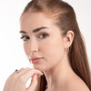 Medium Size Natural Diamond Hoop Earrings White Gold