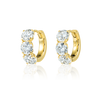 Large Natural Diamond Huggie Earrings Yellow Gold