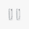 Natural Diamond Paperclip Style Hoop Earrings White Gold