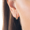 Natural Diamond Paperclip Style Hoop Earrings Yellow Gold