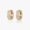 Double Natural Diamond Huggie Hoop Earrings Rose Gold