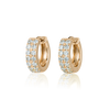Double Natural Diamond Huggie Hoop Earrings Rose Gold