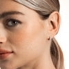 Double Natural Diamond Huggie Hoop Earrings White Gold