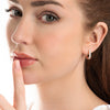 Large Natural Diamond Paperclip Style Hoop Earrings Rose Gold