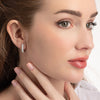 Large Natural Diamond Paperclip Style Hoop Earrings White Gold