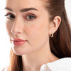 Large Natural Diamond Paperclip Style Hoop Earrings Yellow Gold