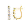 Large Natural Diamond Paperclip Style Hoop Earrings Yellow Gold