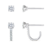 Natural Diamond Huggie With Detachable Stud Earrings White Gold