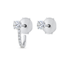 Natural Diamond Huggie With Detachable Stud Earrings White Gold