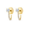 Natural Diamond Huggie With Detachable Stud Earrings Yellow Gold