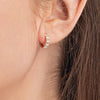 Classic Natural Diamond Huggie Earrings Yellow Gold