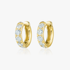 Classic Natural Diamond Huggie Earrings Yellow Gold
