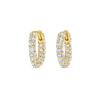 Iced Out Mini Natural Diamond Hoop Earrings Yellow Gold