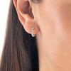 Iced Out Mini Natural Diamond Hoop Earrings Yellow Gold