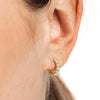 Mini Natural Diamond Hoop Earrings Yellow Gold