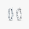 Mini Natural Diamond Hoop Earrings White Gold