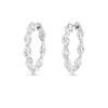 Marquise Natural Diamond Hoop Earrings White Gold