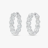 Heart Natural Diamond Hoop Earrings White Gold